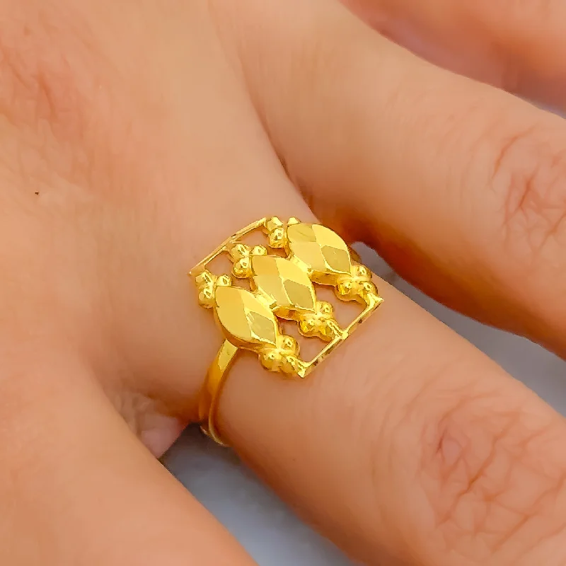 Designer rings for women-Beautiful Sophisticated 21k Gold Ring