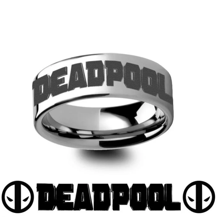 Beautiful rings with garnet stones-Deadpool Tungsten Men's Wedding Band