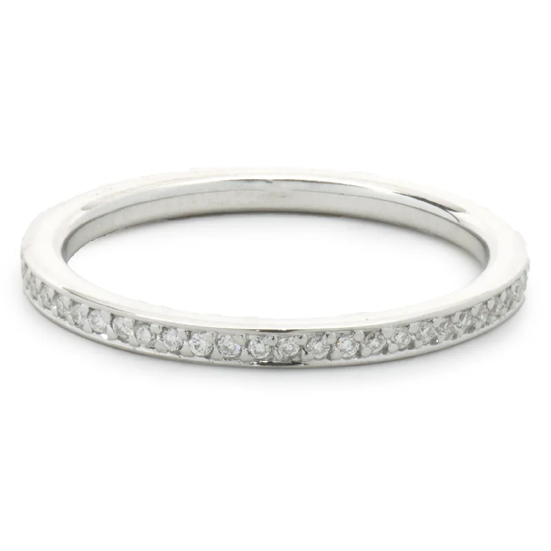 Unique engagement rings with three-stone settings-14 Karat White Gold Diamond Eternity Band