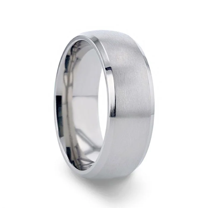 Simple but elegant wedding rings-Chrome-Plated Titanium Men's Wedding Band