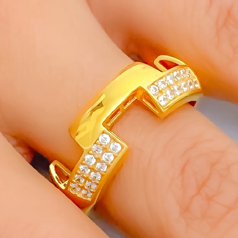 Affordable wedding rings for women-Special Elegant 21k Gold Ring