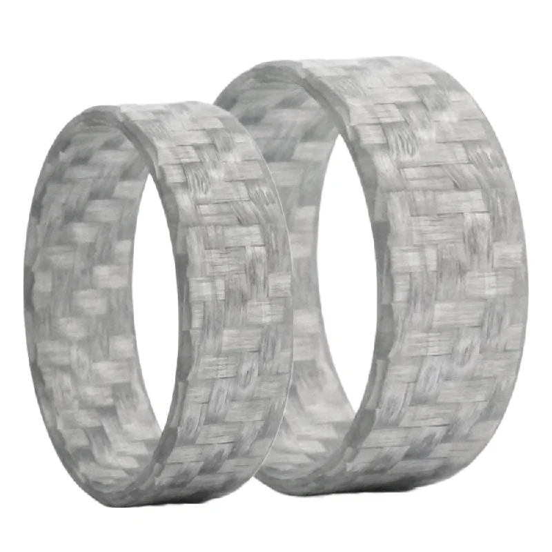 Elegant rings for every occasion-Extra Thin Glass Fiber Couple's Matching Wedding Band Set