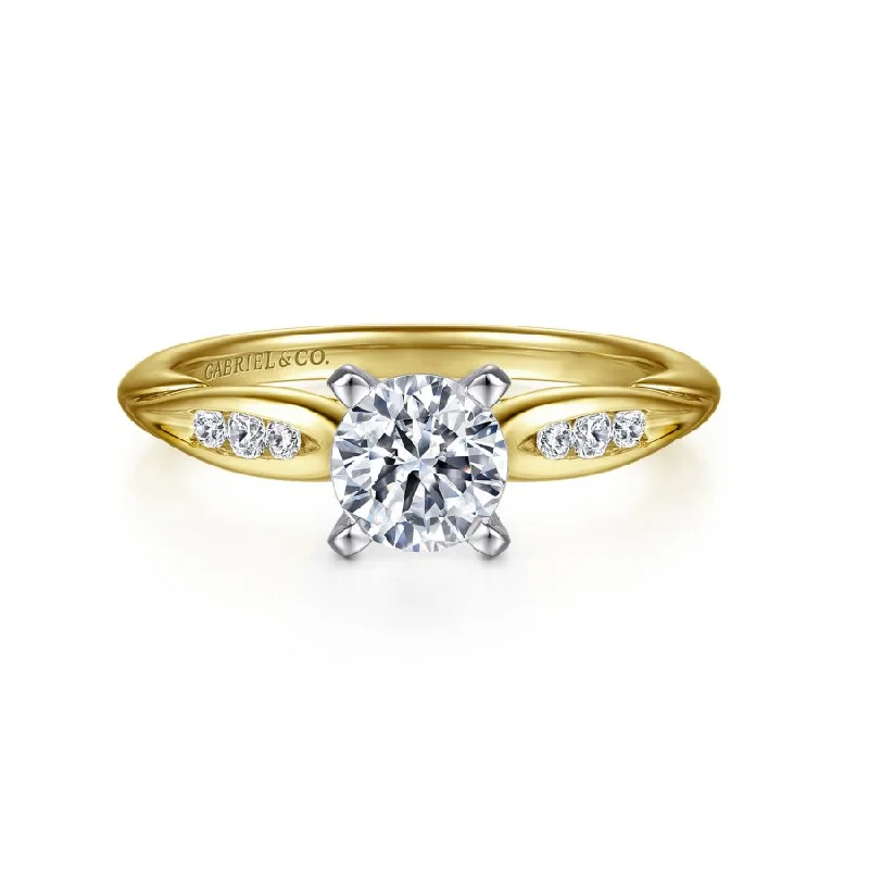 Unique engagement rings with heart-shaped diamonds-Quinn Engagement Ring Setting in Yellow Gold