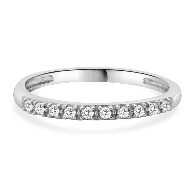 Custom engagement rings with diamond pave-10 Karat White Gold Diamond Band